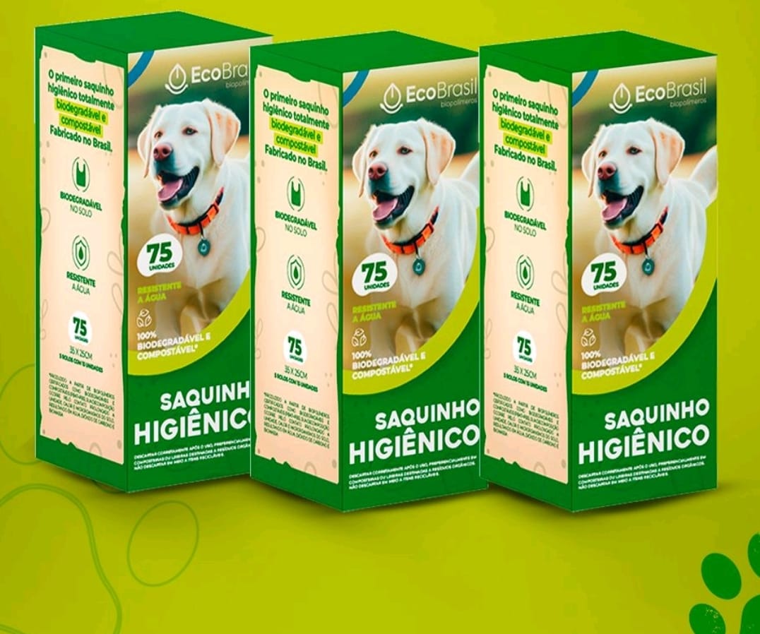 Saquinho Pet biodegradável e compostável